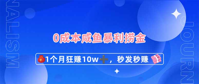 （14257期）0成本闲鱼暴利捞金，1个月狂赚10W+，秒发秒赚新玩法-岩生的高级资料库