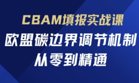 CBAM填报实战课，欧盟碳边界调节机制，从零到精通-岩生的高级资料库