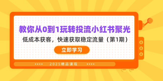 (14260期)教你从0到1玩转投流小红书聚光,低成本获客,快速获取稳定流量(第1期)-岩生的高级资料库