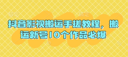 抖音影视搬运手搓教程，搬运新号10个作品必爆-岩生的高级资料库