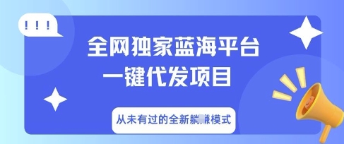 全网独家蓝海平台一键代发项目，从未有过的全新躺Z模式-岩生的高级资料库