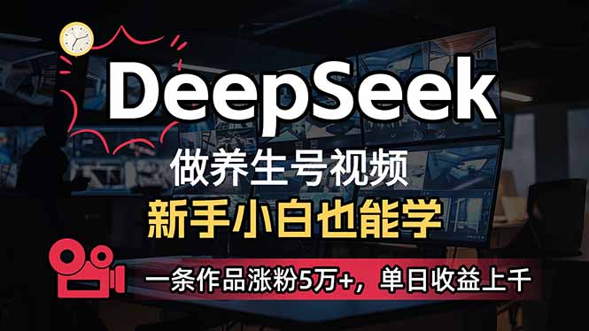 （14199期）小白用DeepSeek做养生号，一条作品涨粉5万+，单日收益上千-岩生的高级资料库