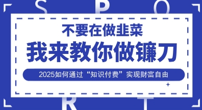 韭菜生涯终结者，我来教你做镰刀，2025如何通过“知识付费”实现财F自由【揭秘】-岩生的高级资料库